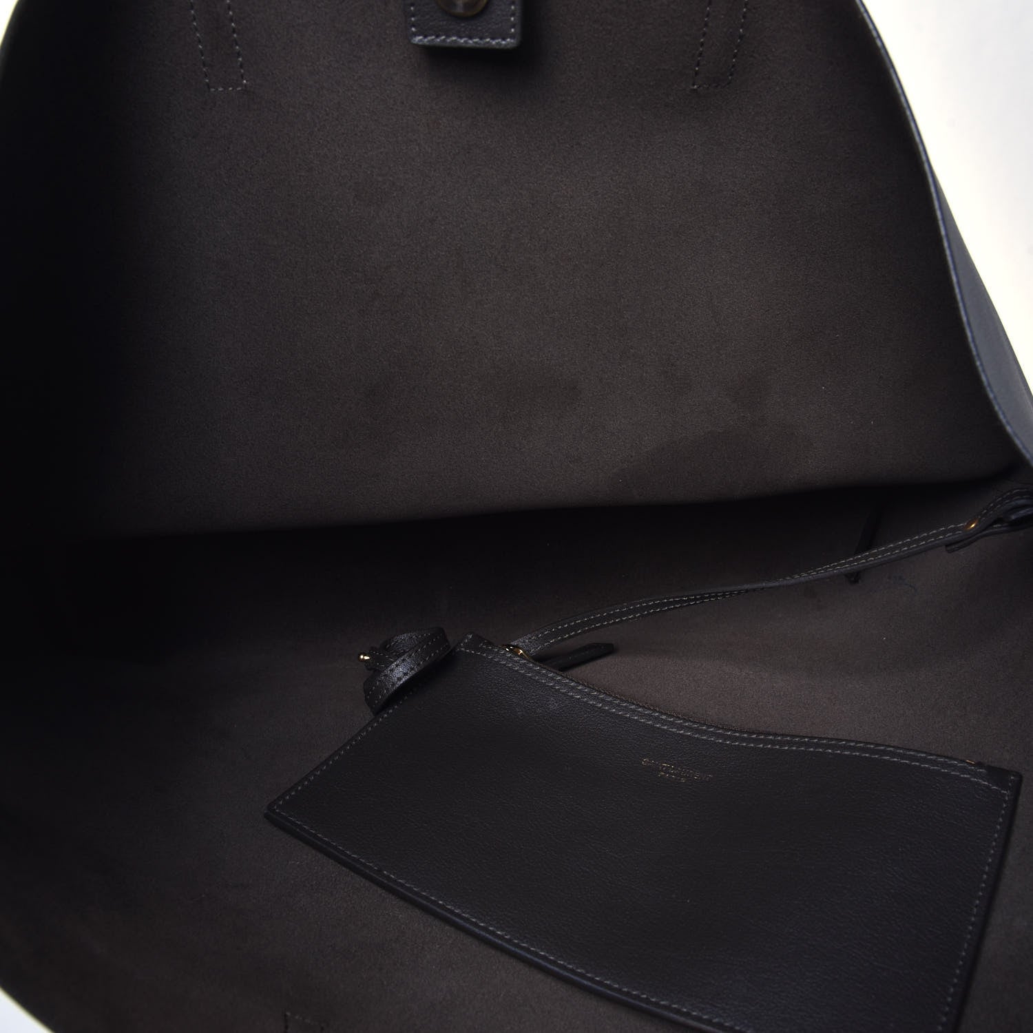 Saint Laurent Calfskin Large Shopping Tote Storm 3 of 4