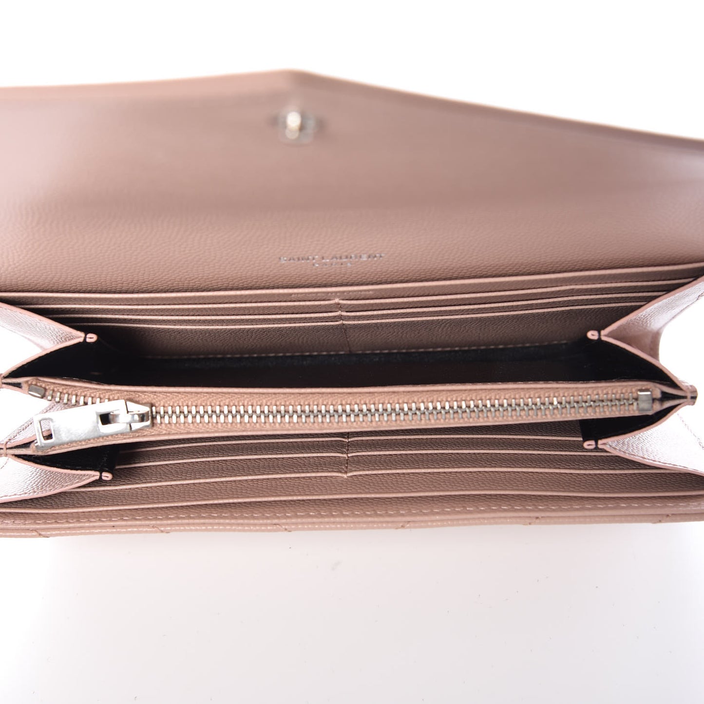 Grain De Poudre Matelasse Chevron Monogram Flap Wallet Pale Pink