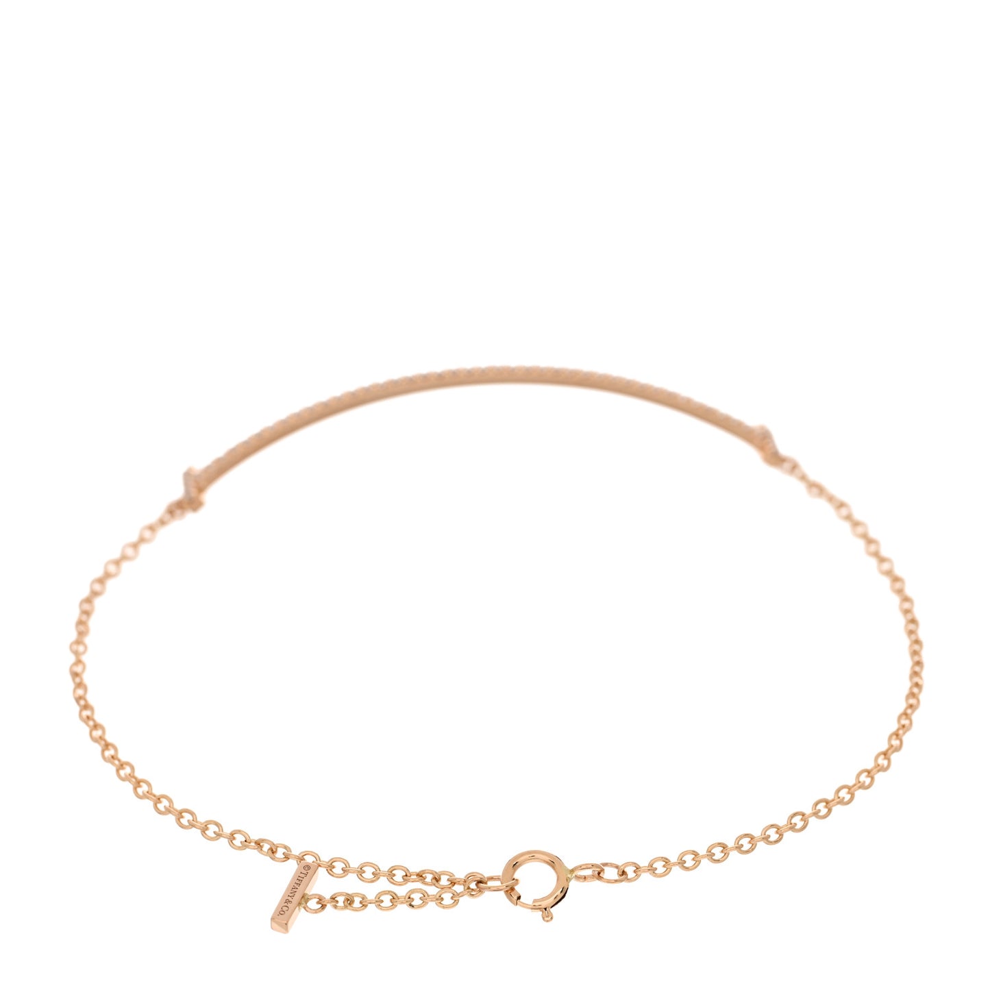 18K Rose Gold Diamond T Smile Bracelet