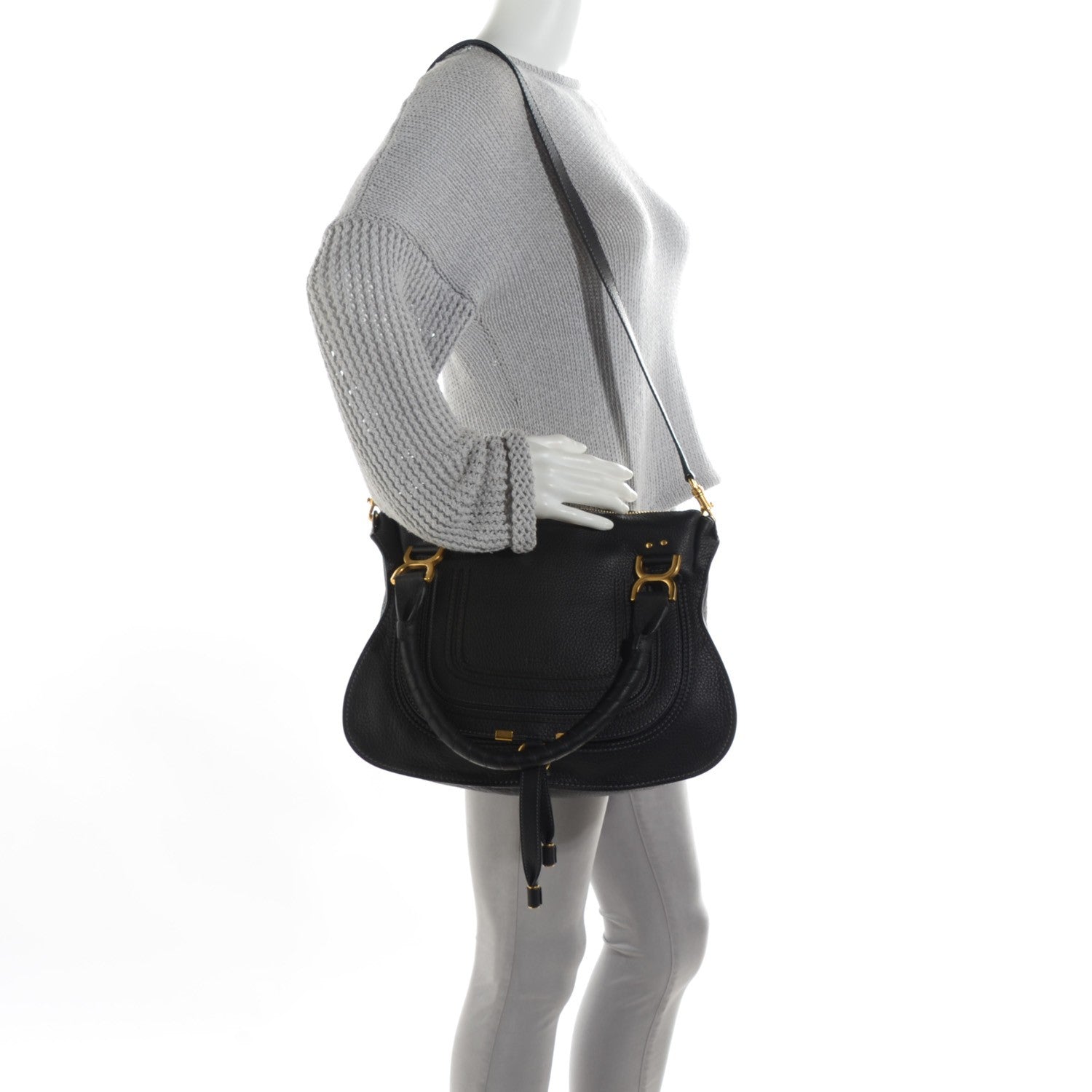 Chloe Calfskin Medium Marcie Satchel Black 2 of 8