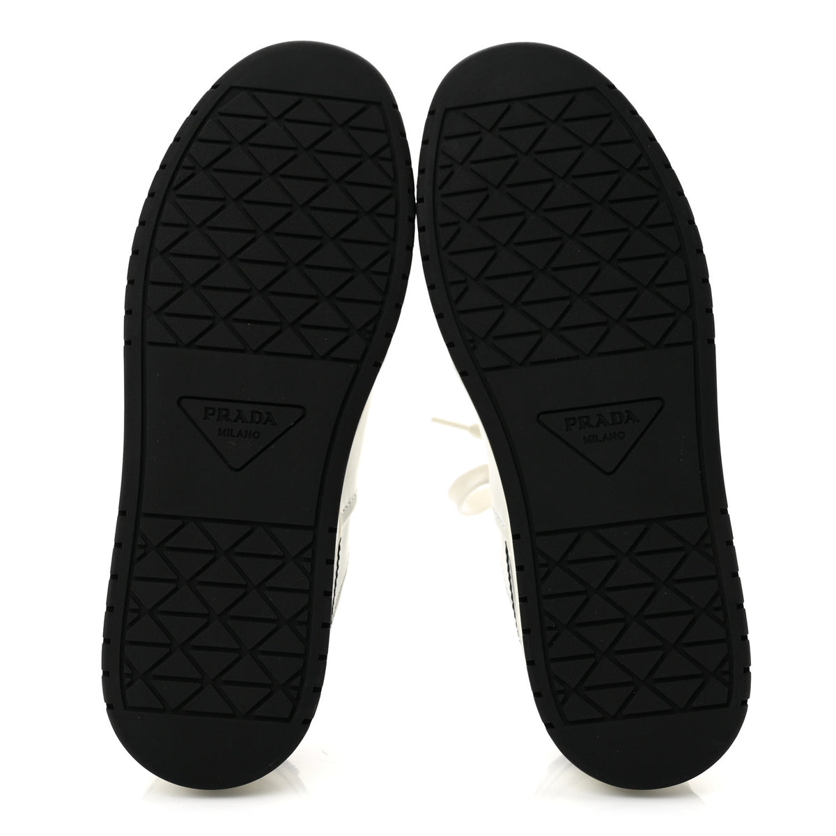 Prada Vitello Sport Spazzolato Rois Triangle Logo Womens Downtown Low Top 30mm Sneakers 36.5 White Black 6 of 10