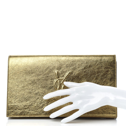 Saint Laurent Metallic Calfskin Monogram Large Belle De Jour Clutch Gold 2 of 10