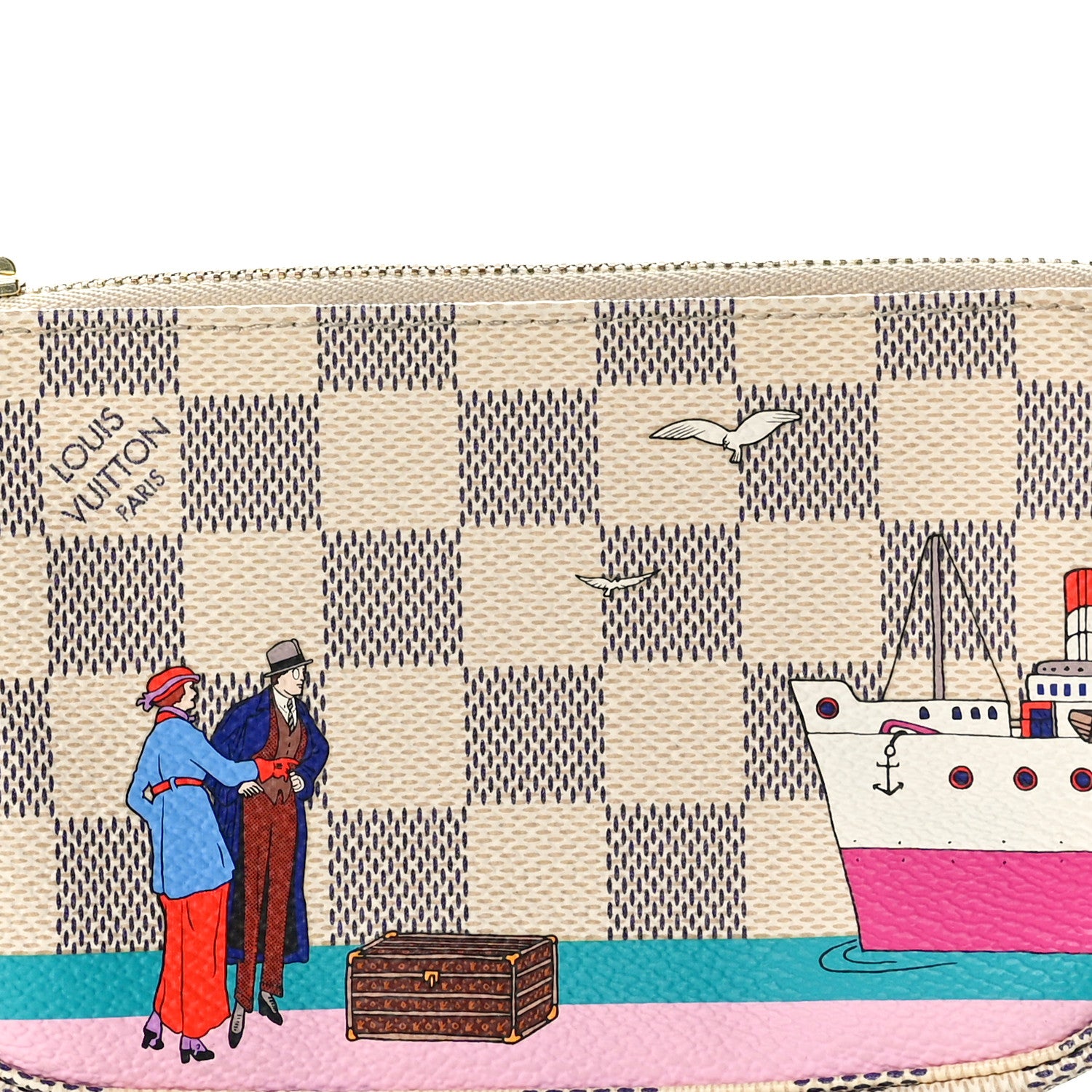 Louis Vuitton Damier Azur 2016 Christmas Animation Mini Pochette Accessories 8 of 10