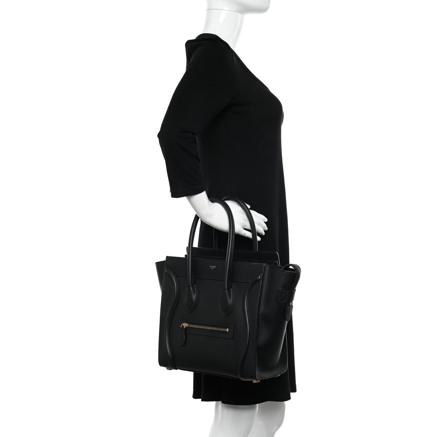 Celine Smooth Calfskin Micro Luggage Black 2 of 12