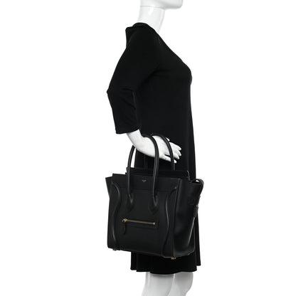 Celine Smooth Calfskin Micro Luggage Black 2 of 12