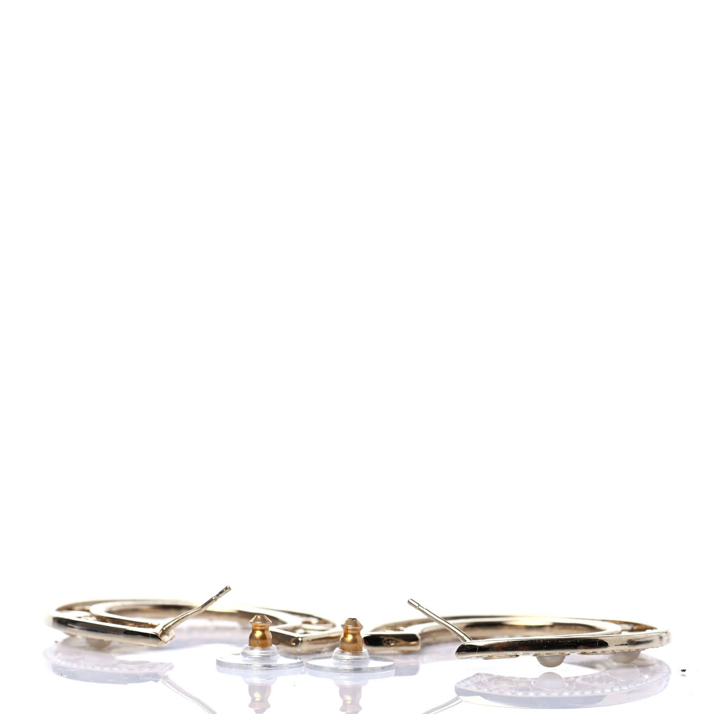 Crystal Pearl Bow-tiful CC Hoop Earrings Gold