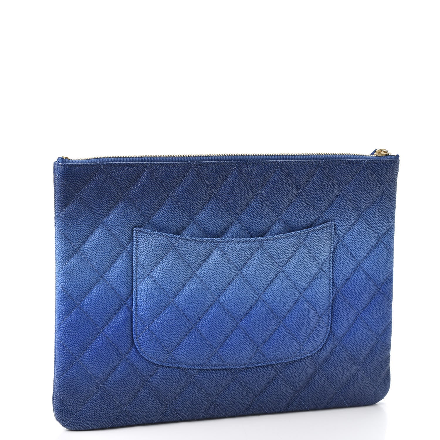 Chanel Caviar Ombre Medium Cosmetic Case Blue 2 of 8