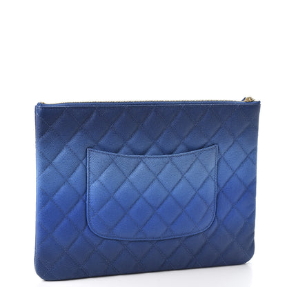 Chanel Caviar Ombre Medium Cosmetic Case Blue 2 of 8