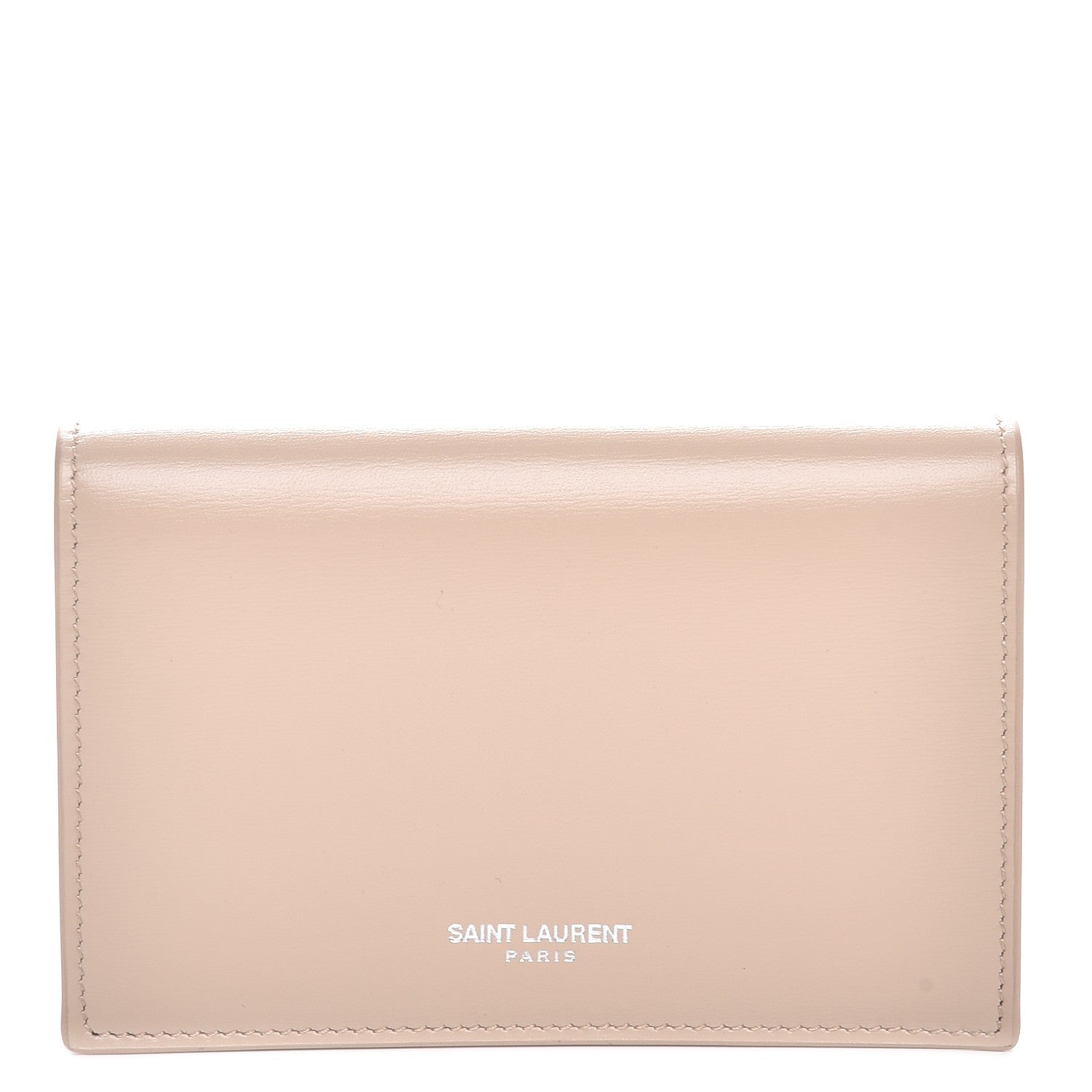 Saint Laurent Calfskin Fragments Flap Wallet Dark Beige 1 of 8