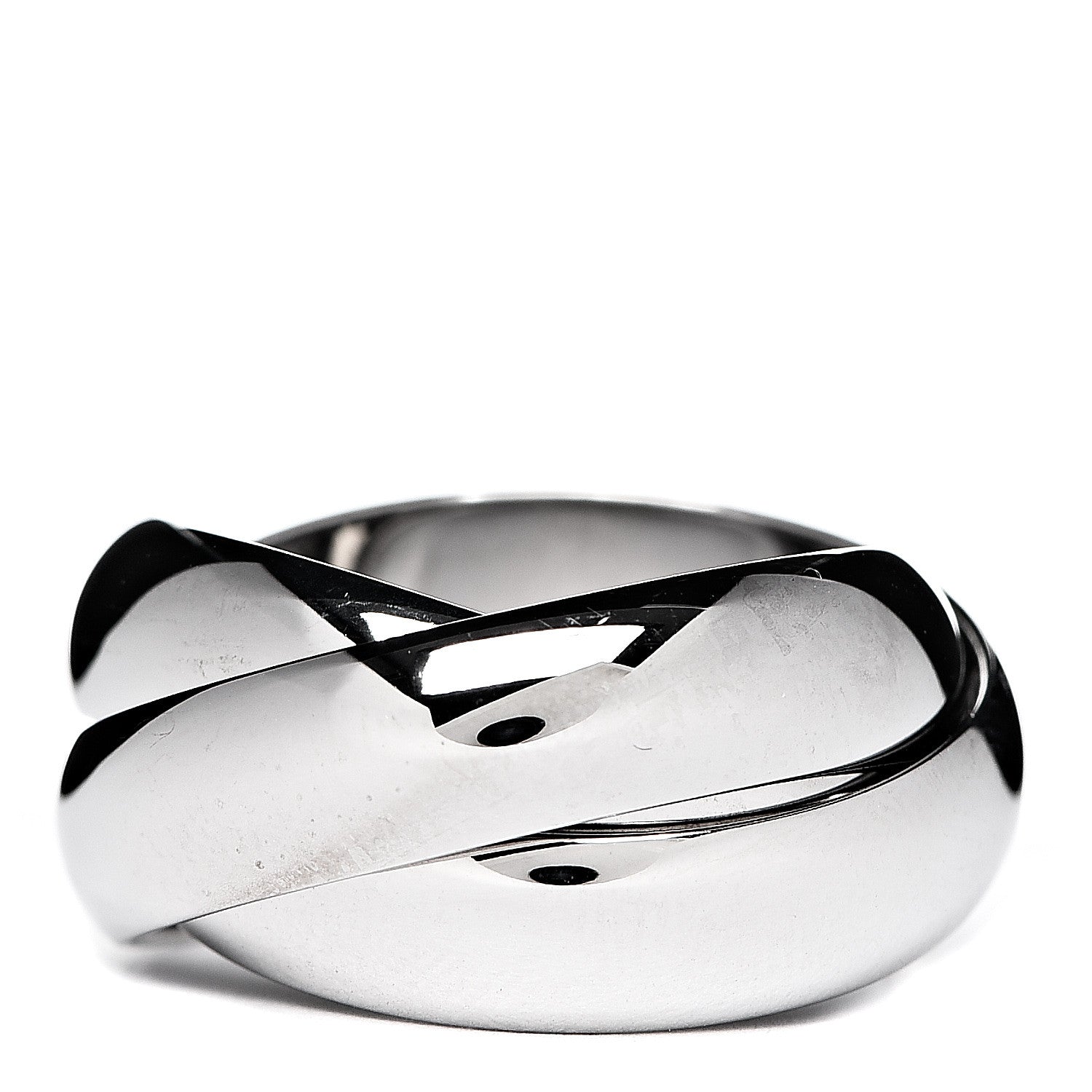Cartier 18K White Gold Large Trinity Ring 51 5.75 2 of 3