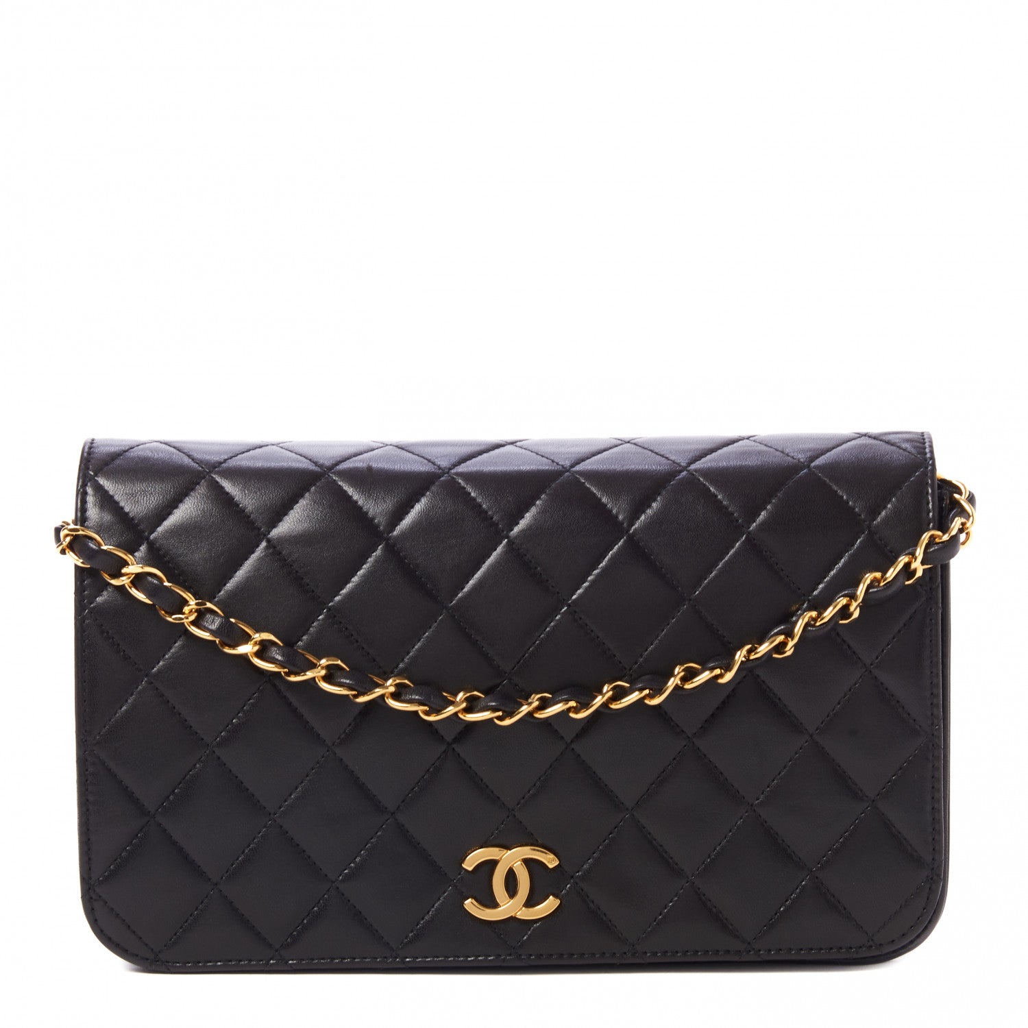 Chanel Lambskin Quilted Small Single Flap Black 1 of 10