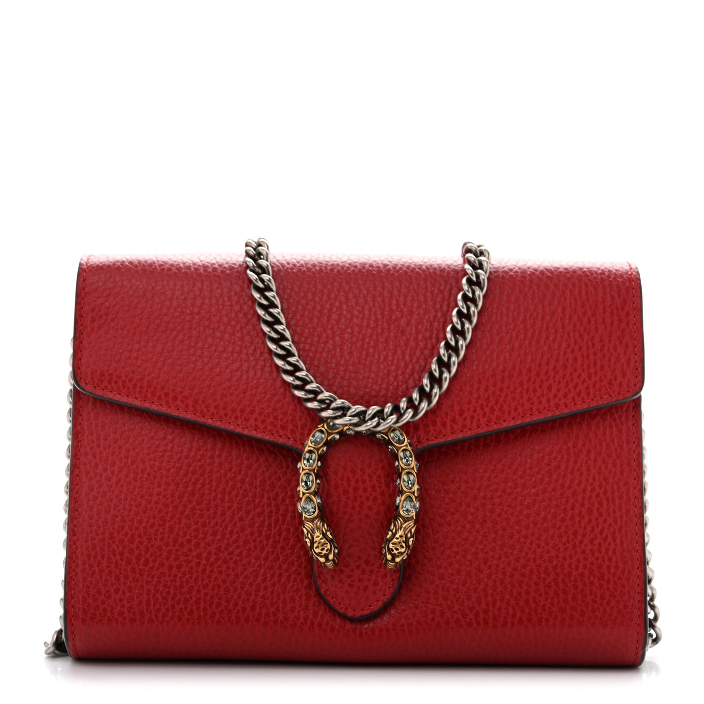 Calfskin Mini Dionysus Chain Wallet Hibiscus Red