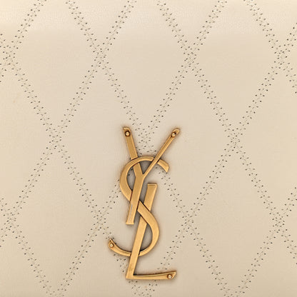 Saint Laurent Lambskin Diamond Quilted Angie Chain Bag Crema 8 of 9