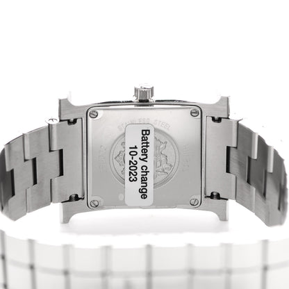 Hermes Stainless Steel Diamond Bezel Mother of Pearl 21mm Heure H Hour Quartz Watch 4 of 5