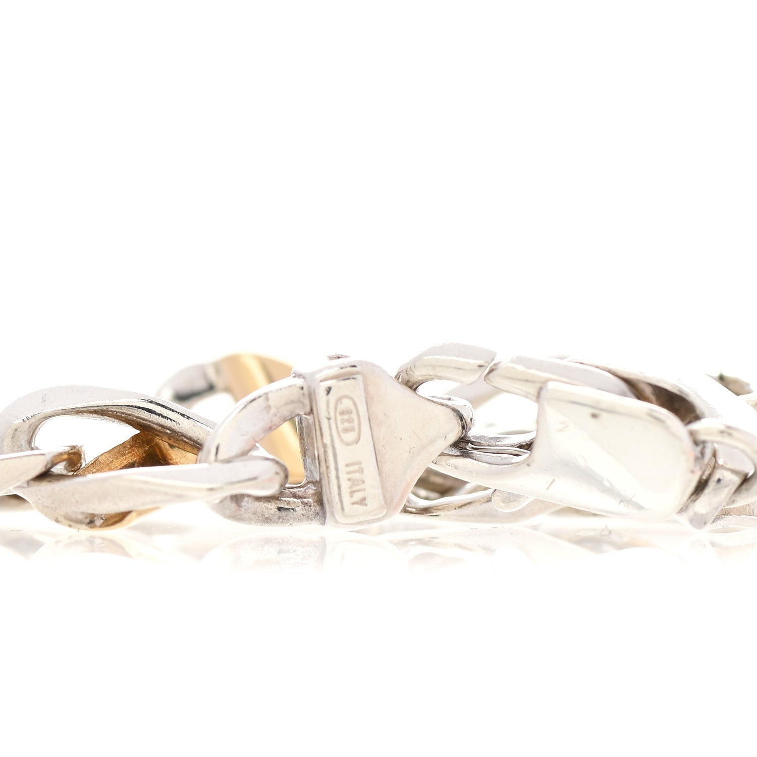 Tiffany Sterling Silver 18K Yellow Gold Curb Link Bracelet 5 of 6