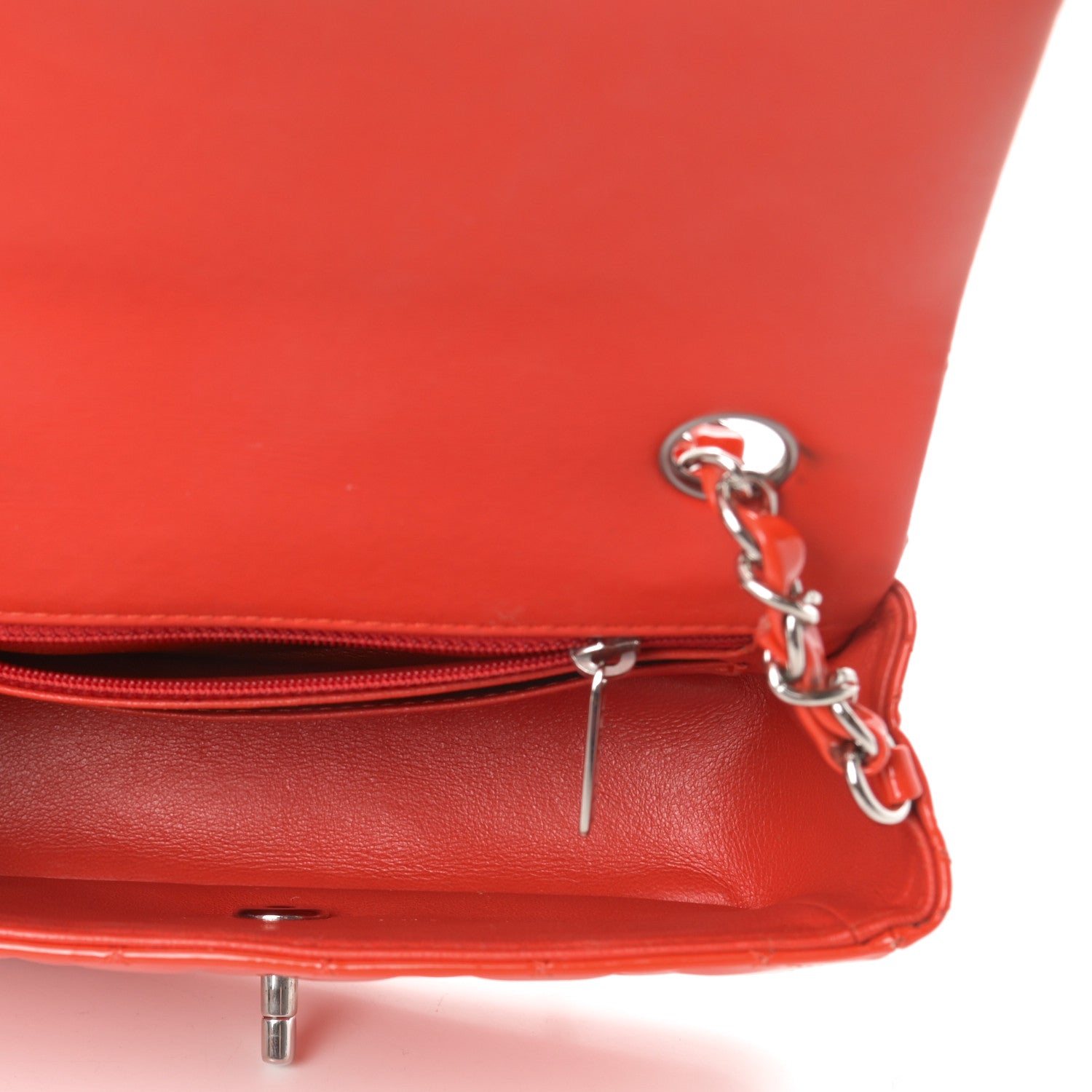 Chanel Patent Calfskin Quilted Mini Rectangular Flap Red 6 of 12
