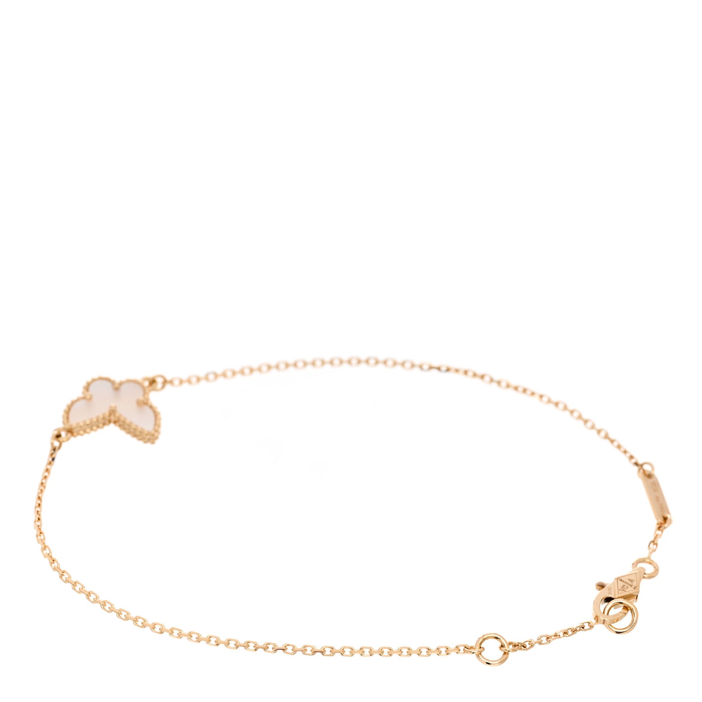 18K Yellow Gold Mother of Pearl Sweet Alhambra Butterfly Bracelet