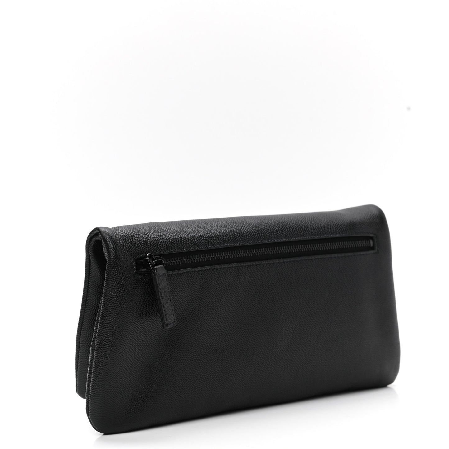 Grain De Poudre West Hollywood Monogram Fold Over Clutch Black