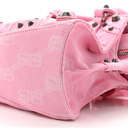 Balenciaga Denim BB Monogram Neo Cagole Handbag XS Pink 9 of 12