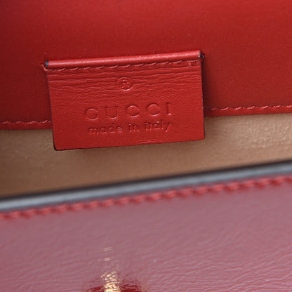 Gucci Patent Embroidered Super Mini Sylvie Chain Shoulder Bag Hibiscus Red 6 of 11