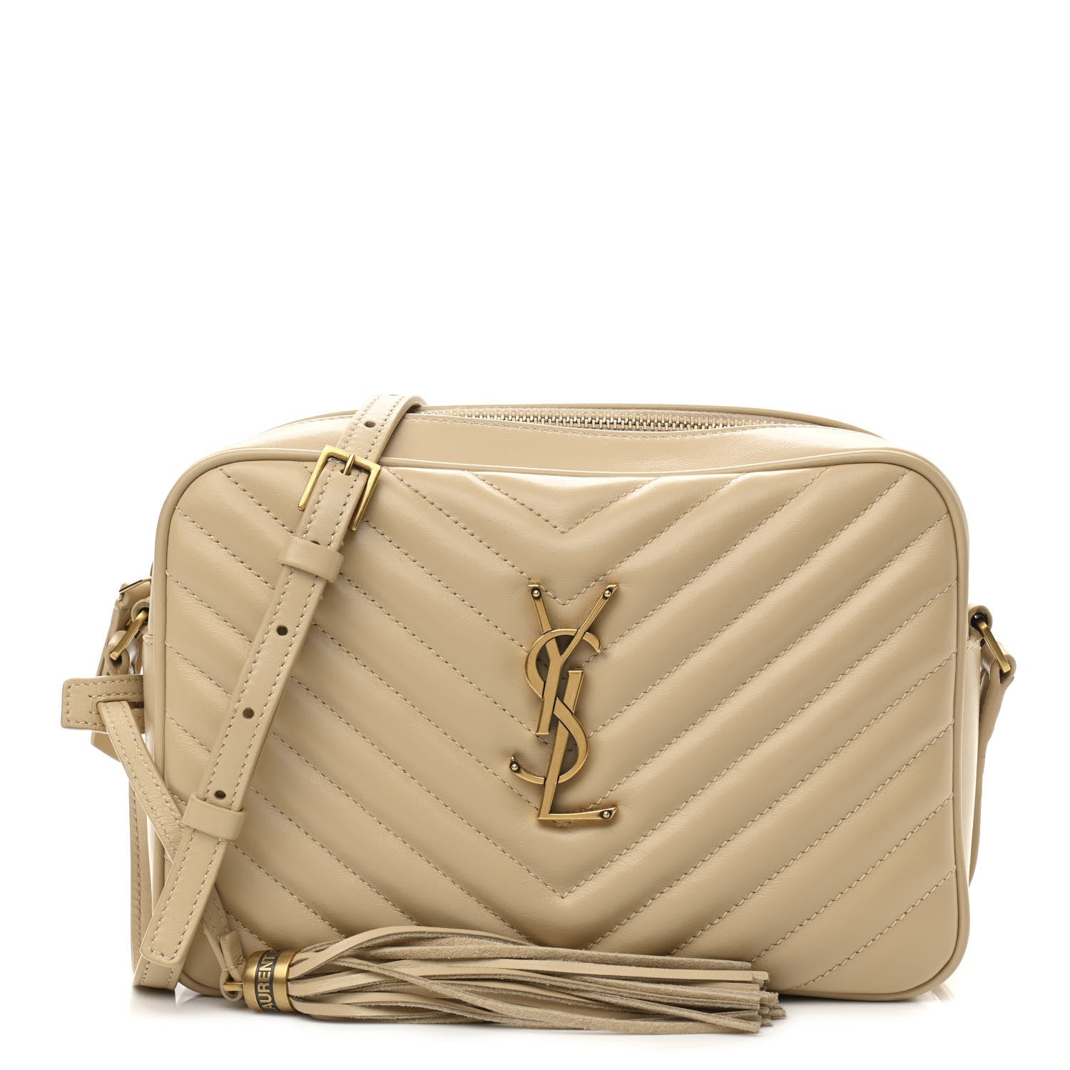 Saint Laurent Calfskin Matelasse Monogram Lou Camera Bag Ivory Natural 1 of 10