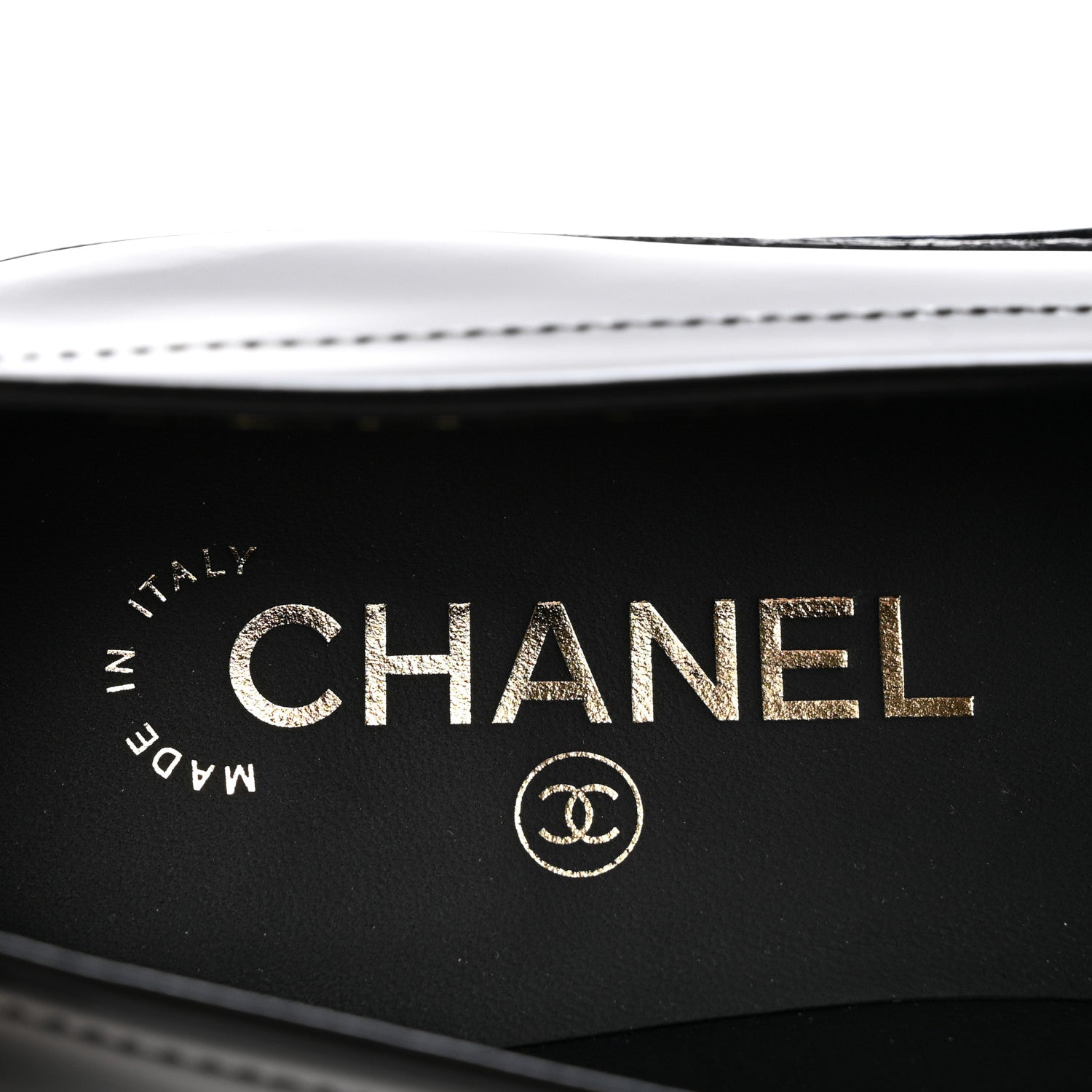 Chanel Shiny Calfskin Pearl CC Loafers 39.5 Black 8 of 9