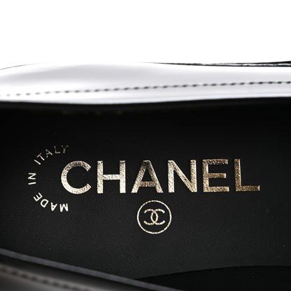 Chanel Shiny Calfskin Pearl CC Loafers 39.5 Black 8 of 9