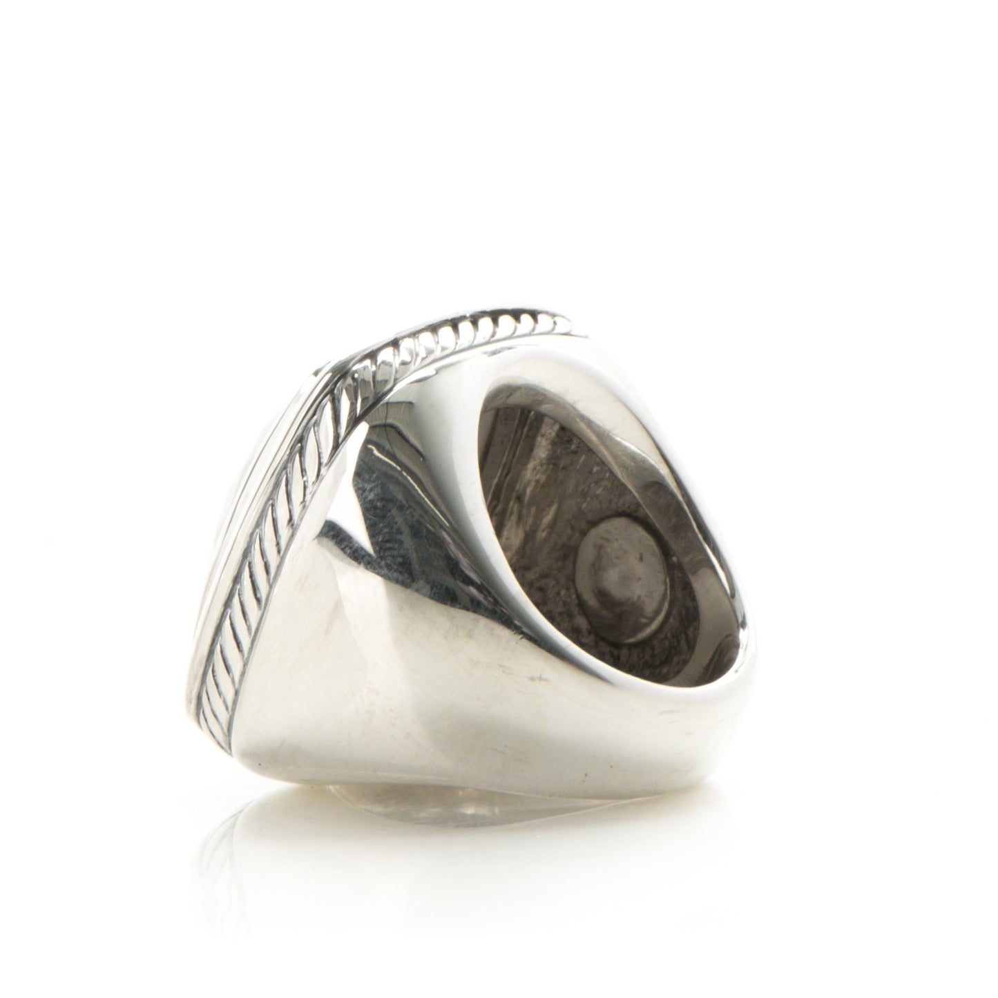 Sterling Silver White Agate 20mm Albion Statement Ring 52 6