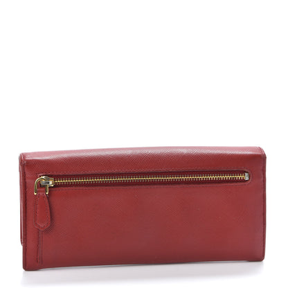 Prada Saffiano Fiocco Bow Continental Wallet Fuoco 2 of 9