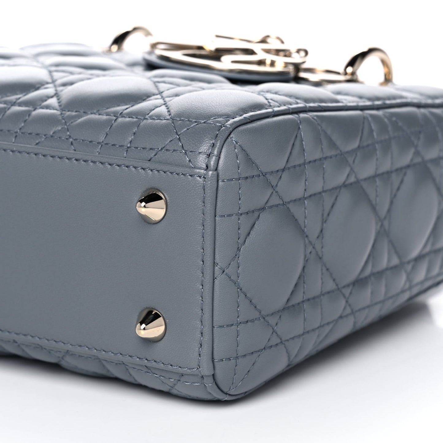 Lambskin Cannage Small My Lady Dior Blue Grey