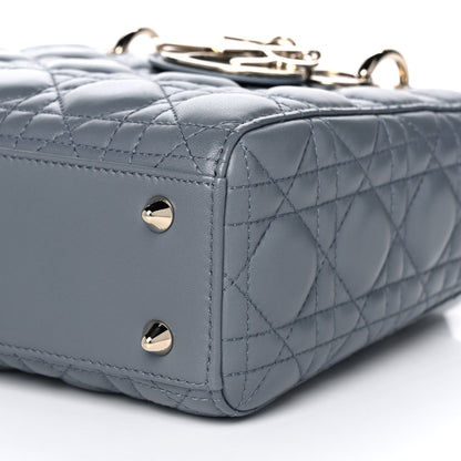 Christian Dior Lambskin Cannage Small My Lady Dior Blue Grey 10 of 16
