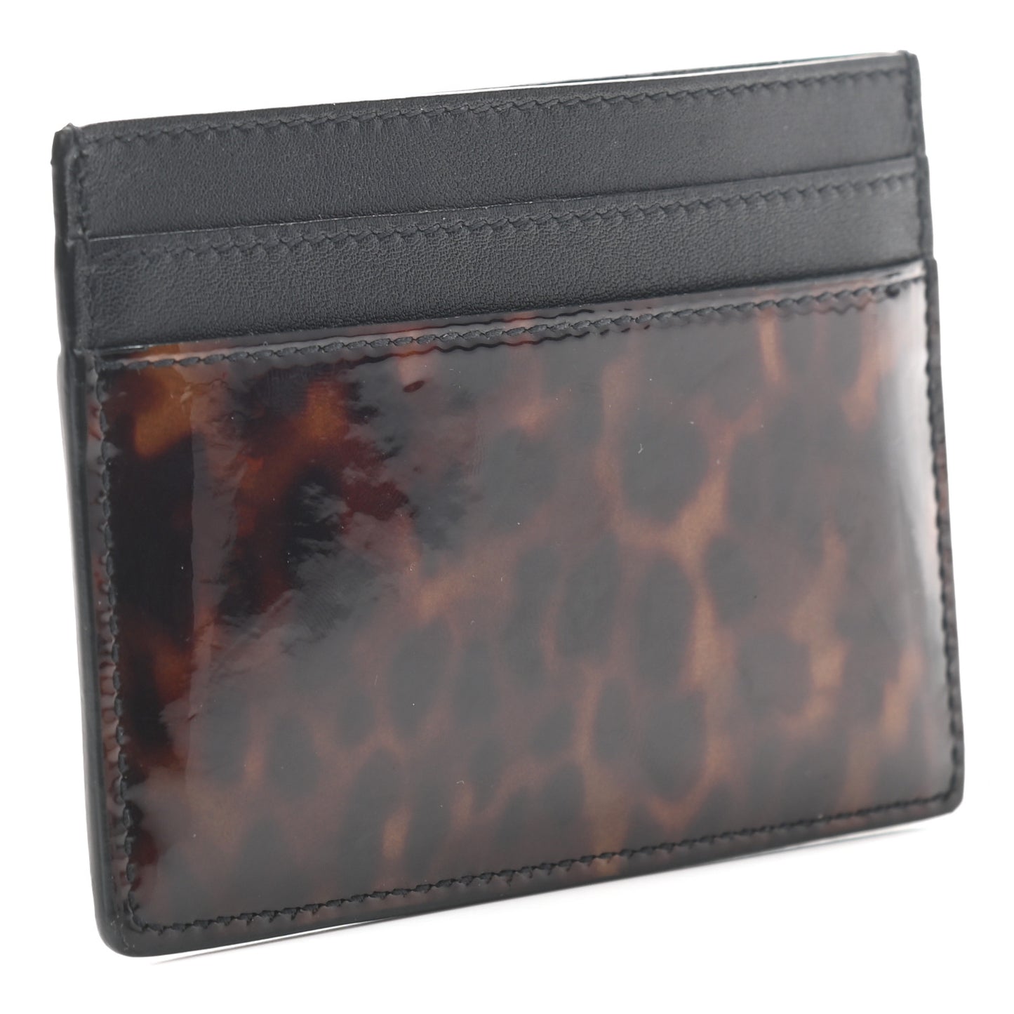 Patent Monogram Credit Card Case Tortoiseshell