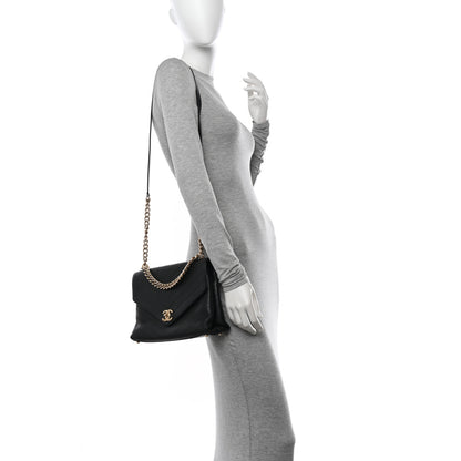 Chanel Calfskin Chevron Stitched Medium Coco Flap Bag Black 2 of 10