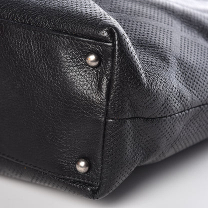 Chanel Goatskin Perforated Large CC Tote Black 6 of 10