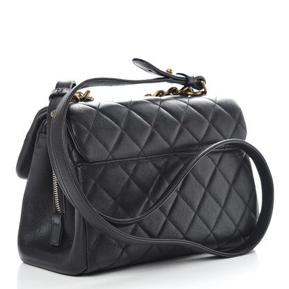 Chanel Shiny Sheepskin Quilted Small Trapezio Flap Black 3 of 10