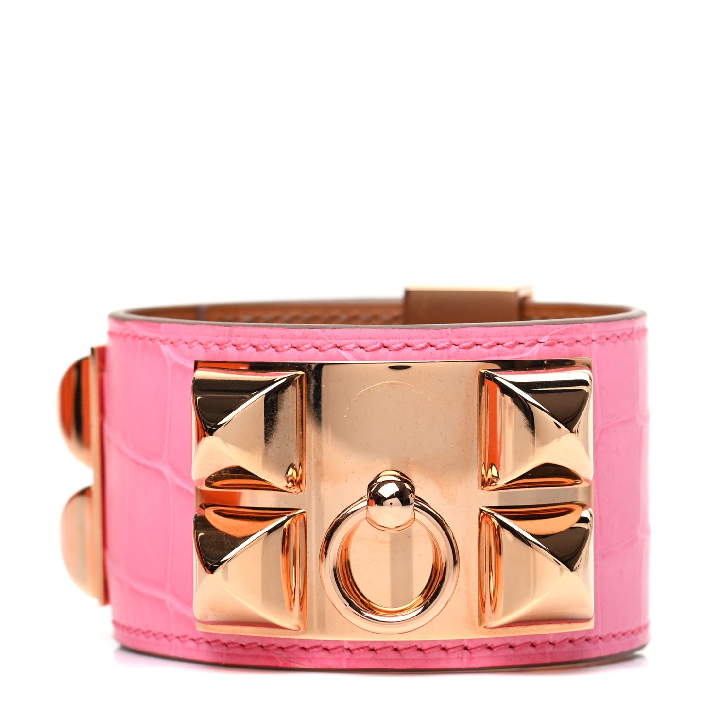 Matte Niloticus Crocodile Collier De Chien CDC Bracelet T2 Rose Bubblegum