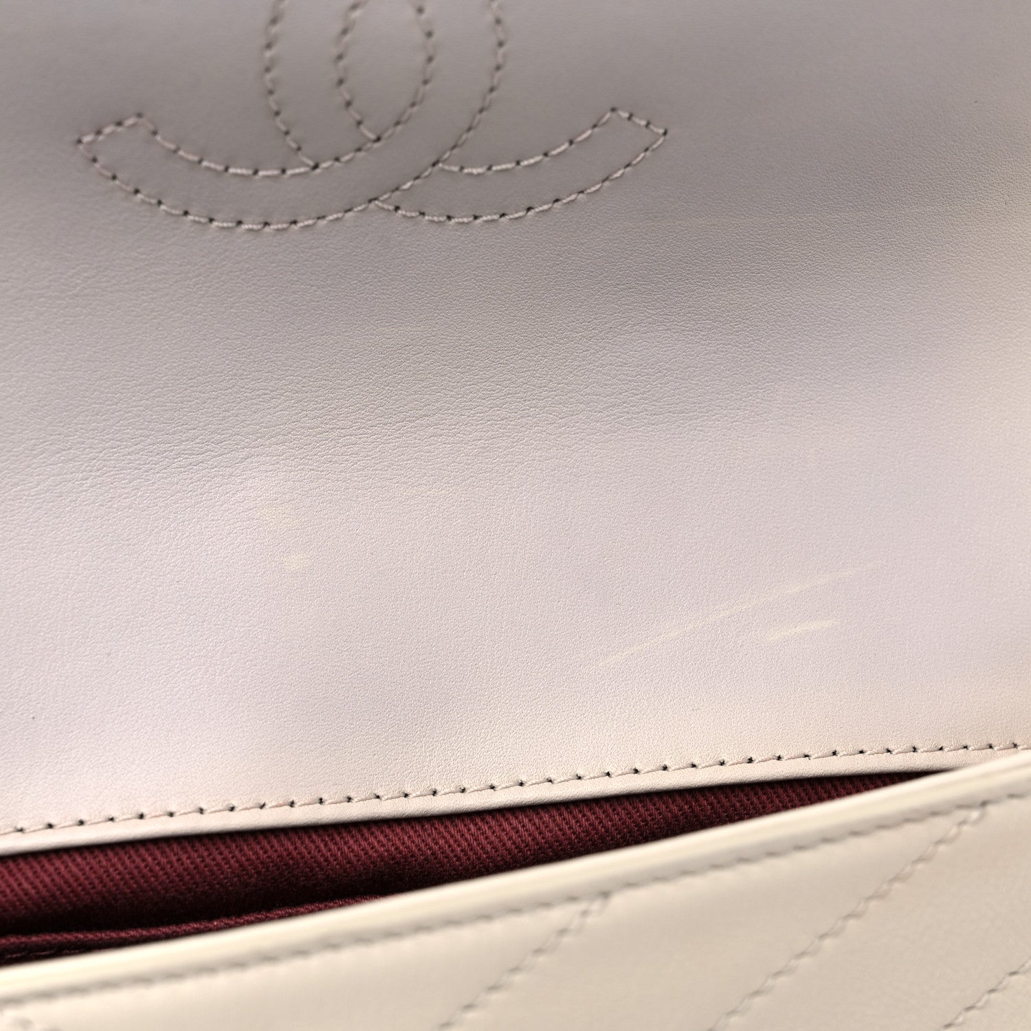 Chanel Calfskin Chevron Stitched Coco Waist Bag Ivory 12 of 18