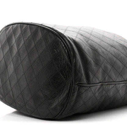 Chanel Lambskin Diamond Stitched Drawstring Shoulder Bag Black 12 of 12