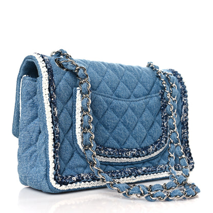 Chanel Denim Braided Medium Flap Bag Light Blue 3 of 9