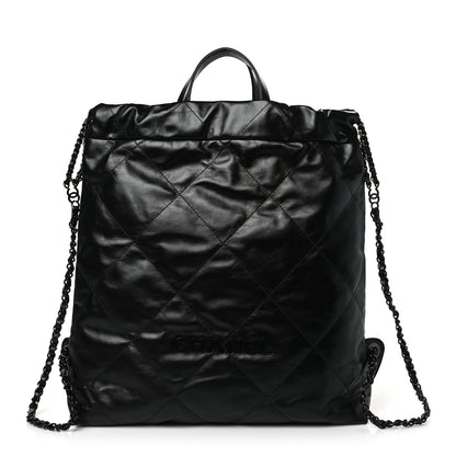 Chanel Shiny Calfskin Quilted Chanel 22 Backpack So Black 1 of 9