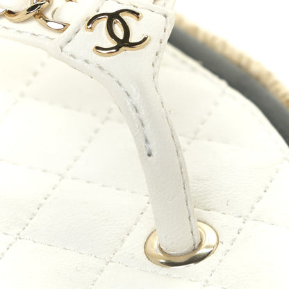 Chanel Lambskin Chain CC Thong Espadrille Sandals 39 White 12 of 12