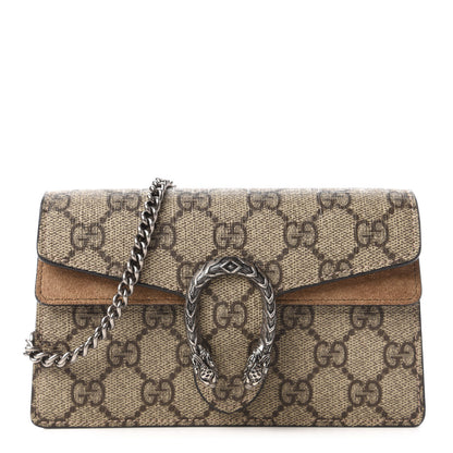 Gucci GG Supreme Monogram Super Mini Dionysus Shoulder Bag Taupe 1 of 10
