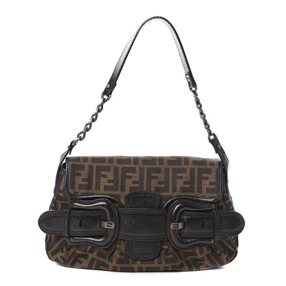Fendi Zucca B Bis Flap Bag Tobacco Castagna 1 of 10