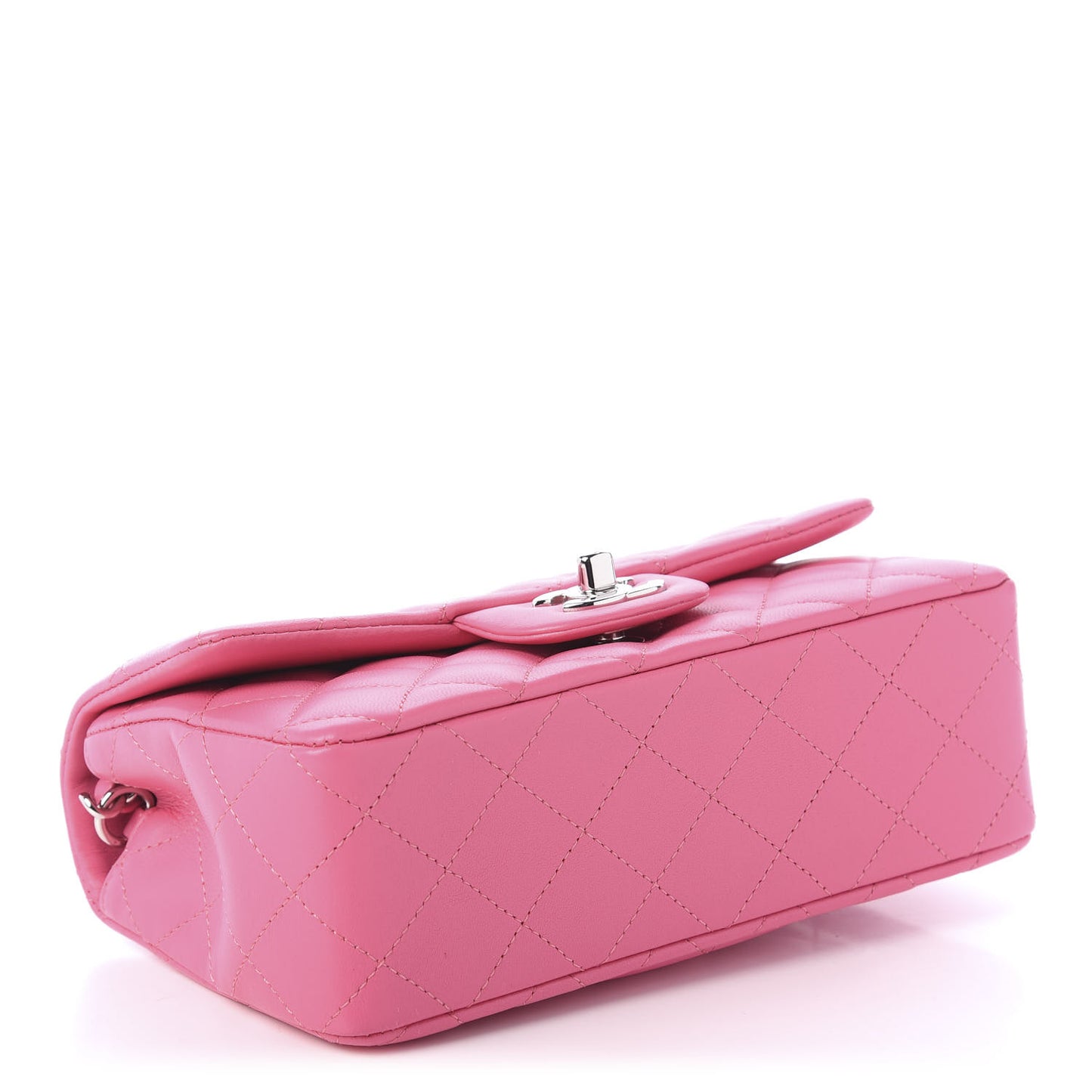 Lambskin Quilted Mini Rectangular Flap Pink
