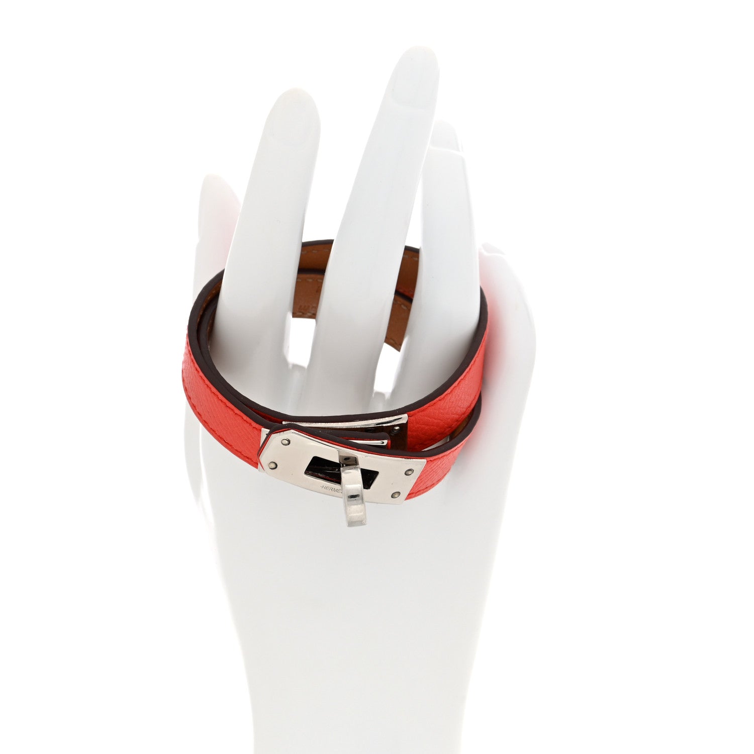 Hermes Epsom Kelly Double Tour Bracelet M Rose Jaipur 2 of 7