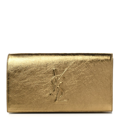 Saint Laurent Metallic Calfskin Monogram Large Belle De Jour Clutch Gold 1 of 5