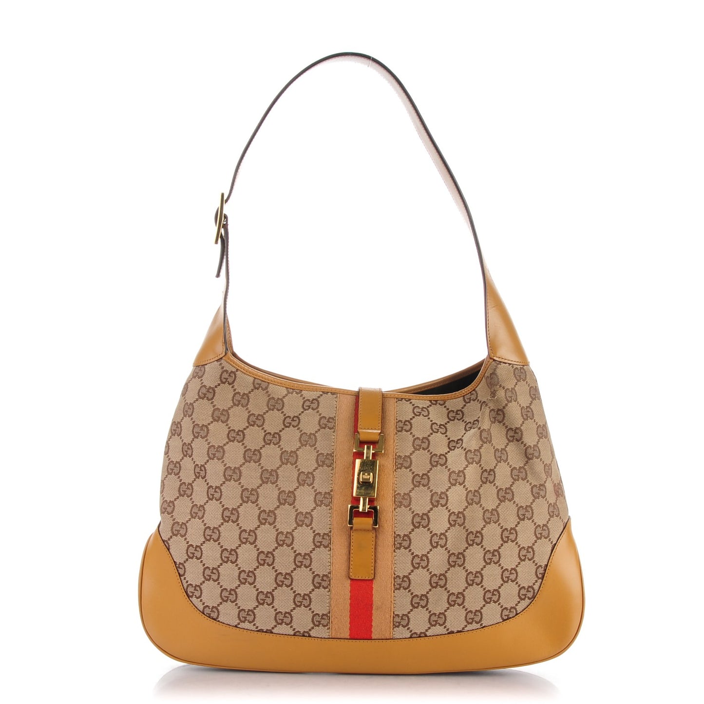 Monogram Web Medium Jackie O Hobo Tan