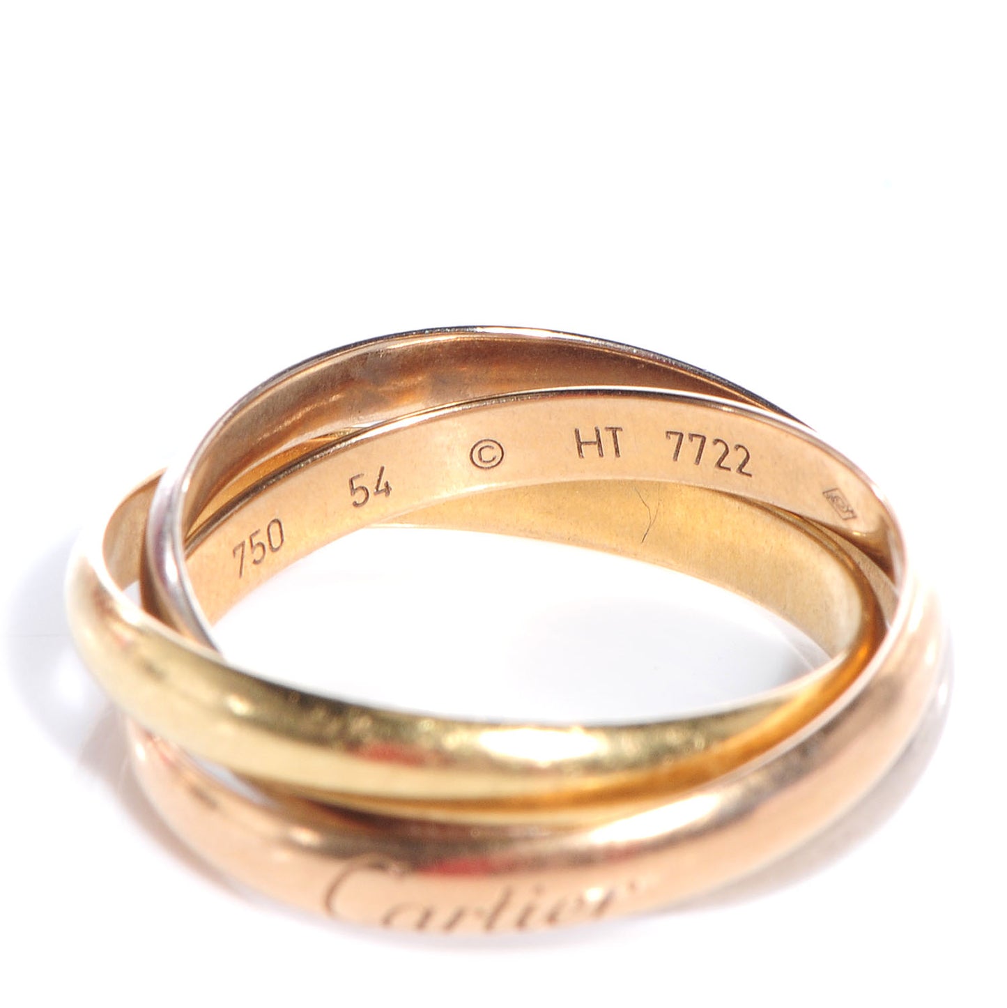 18k Pink Yellow White Gold Trinity Ring 54 US 6.75