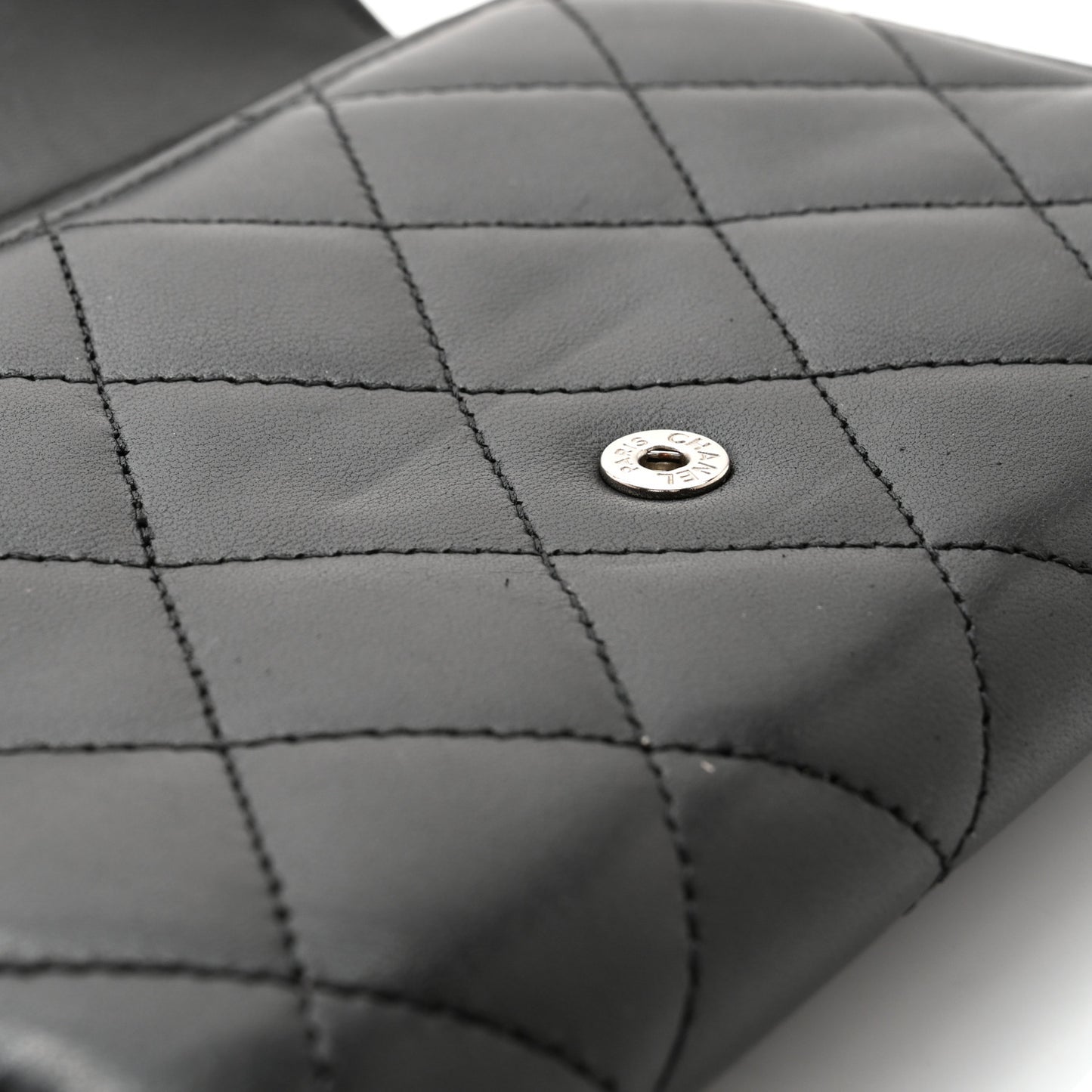 Lambskin Quilted Large Flap Wallet Black