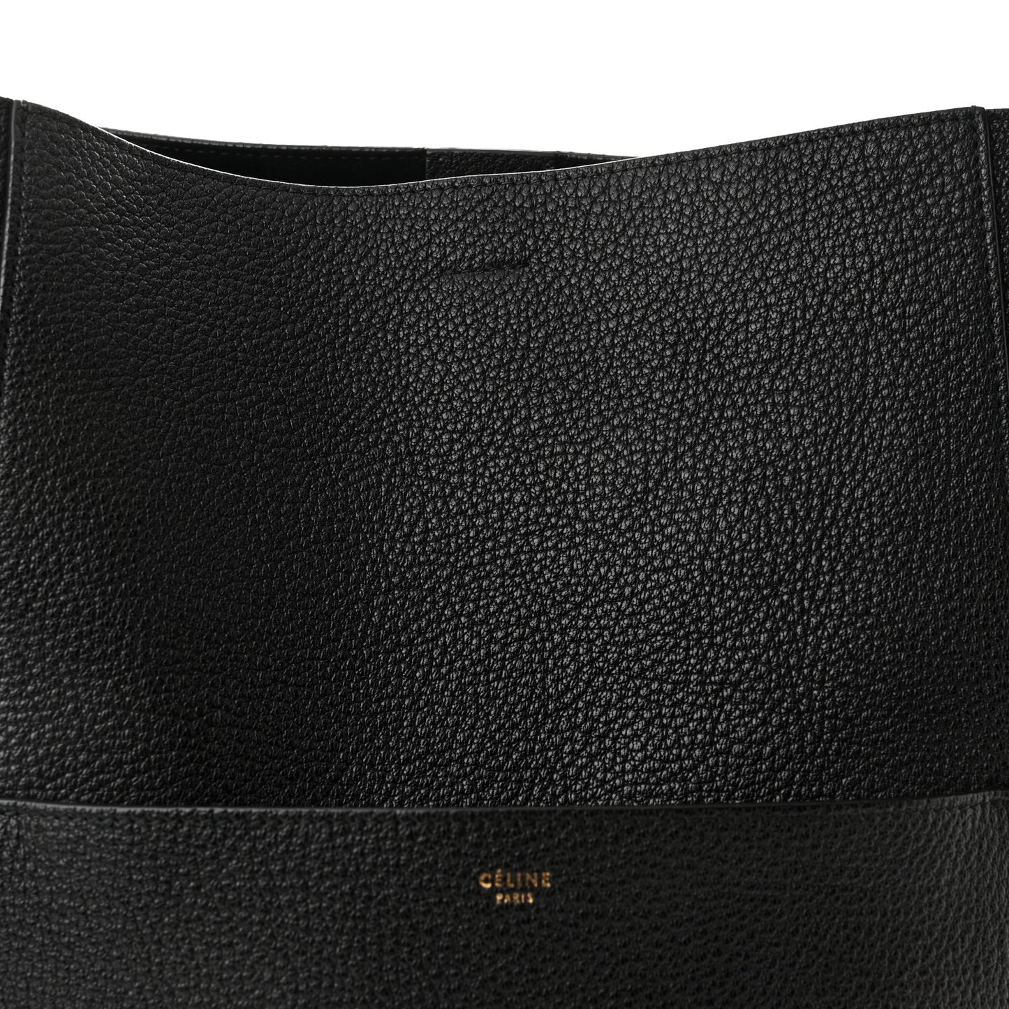 Soft Grained Calfskin Sangle Bucket Bag Black